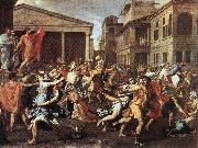 POUSSIN, Nicolas The Rape of the Sabine Women af oil painting on canvas